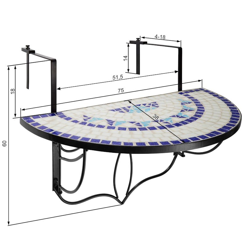 Tectake Table pliante 140 x 70 x 70 cm