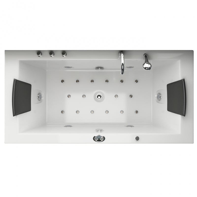 Whirlpool Badewanne Rechteck Acrylwanne Sprudelwanne Sprudelbad LED ...