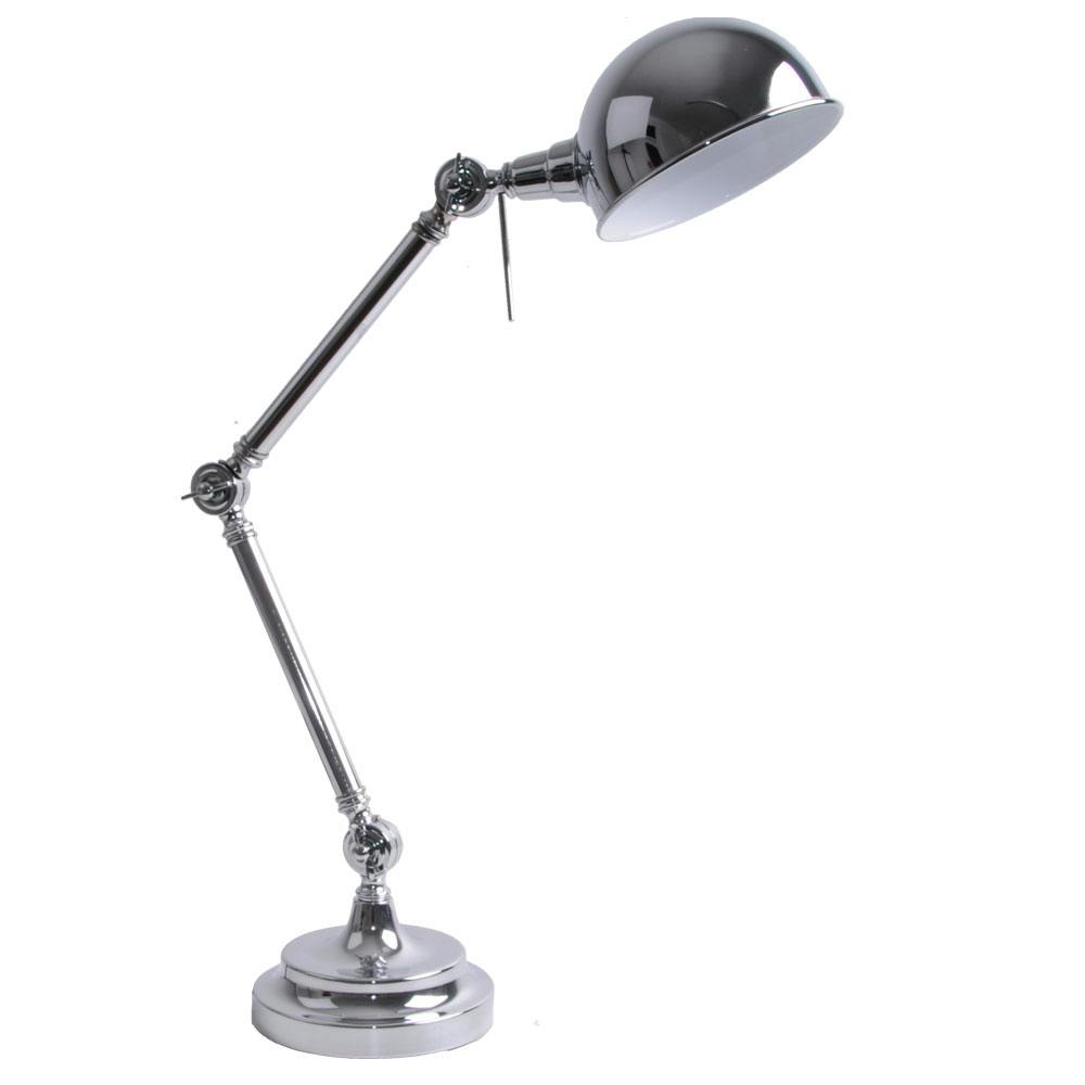 LED Design Schreib Tisch Lampe silber Arbeits Zimmer Beistell Leuchte metallic 