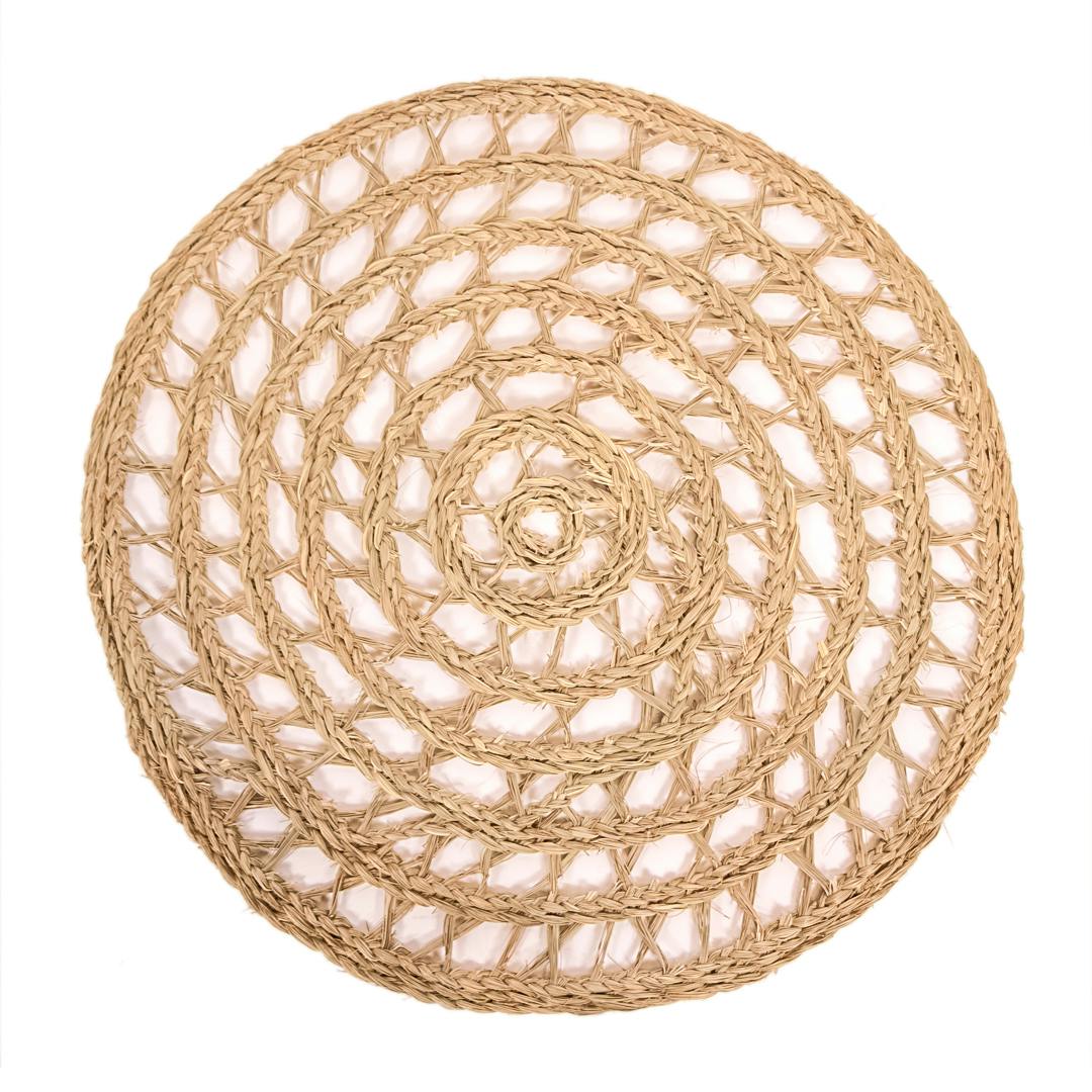Alfombra Redonda Esparto Trípoli 100 Cm D&l Makro