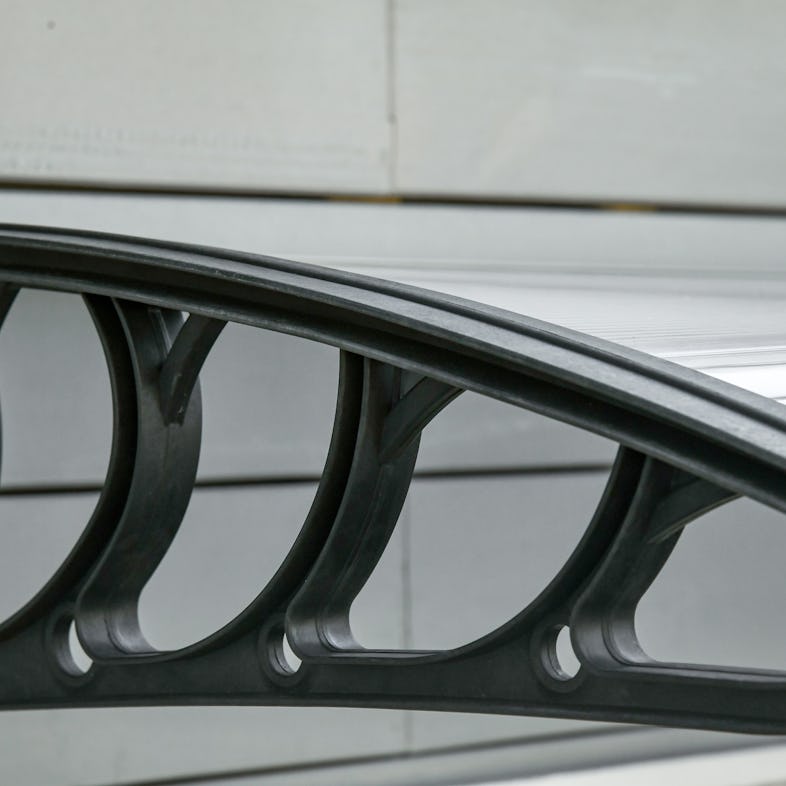 Outsunny tejadillo de protección 75x100 cm marquesina exterior para puertas  y ventanas contra sol y lluvia con soporte de aleación de aluminio