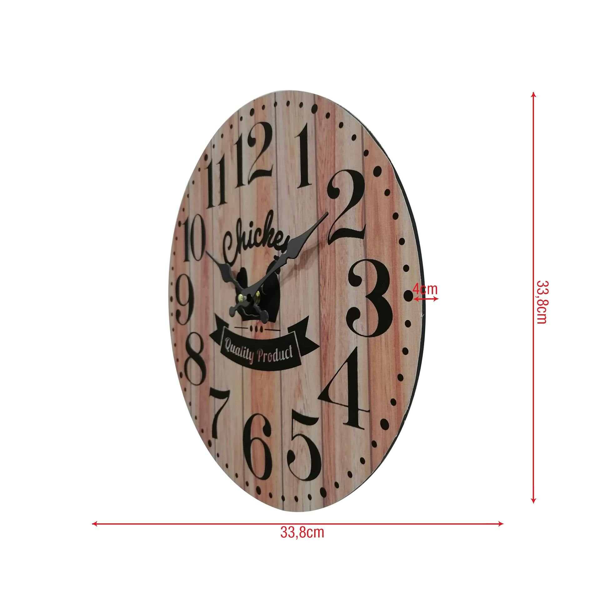 Orologio cucina in legno bianco e marrone ø 33,8 cm