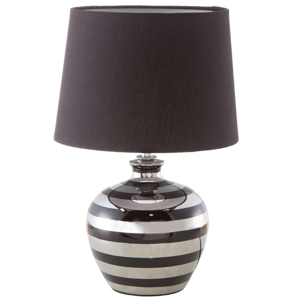 LED Textil Tisch Lampe Wohn Zimmer Beleuchtung Keramik Lese Leuchte grau weiß