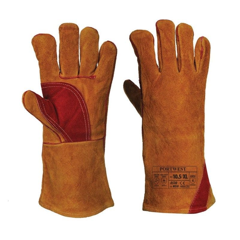 Gants de travail en cuir de vachette avec paume renforcée pour