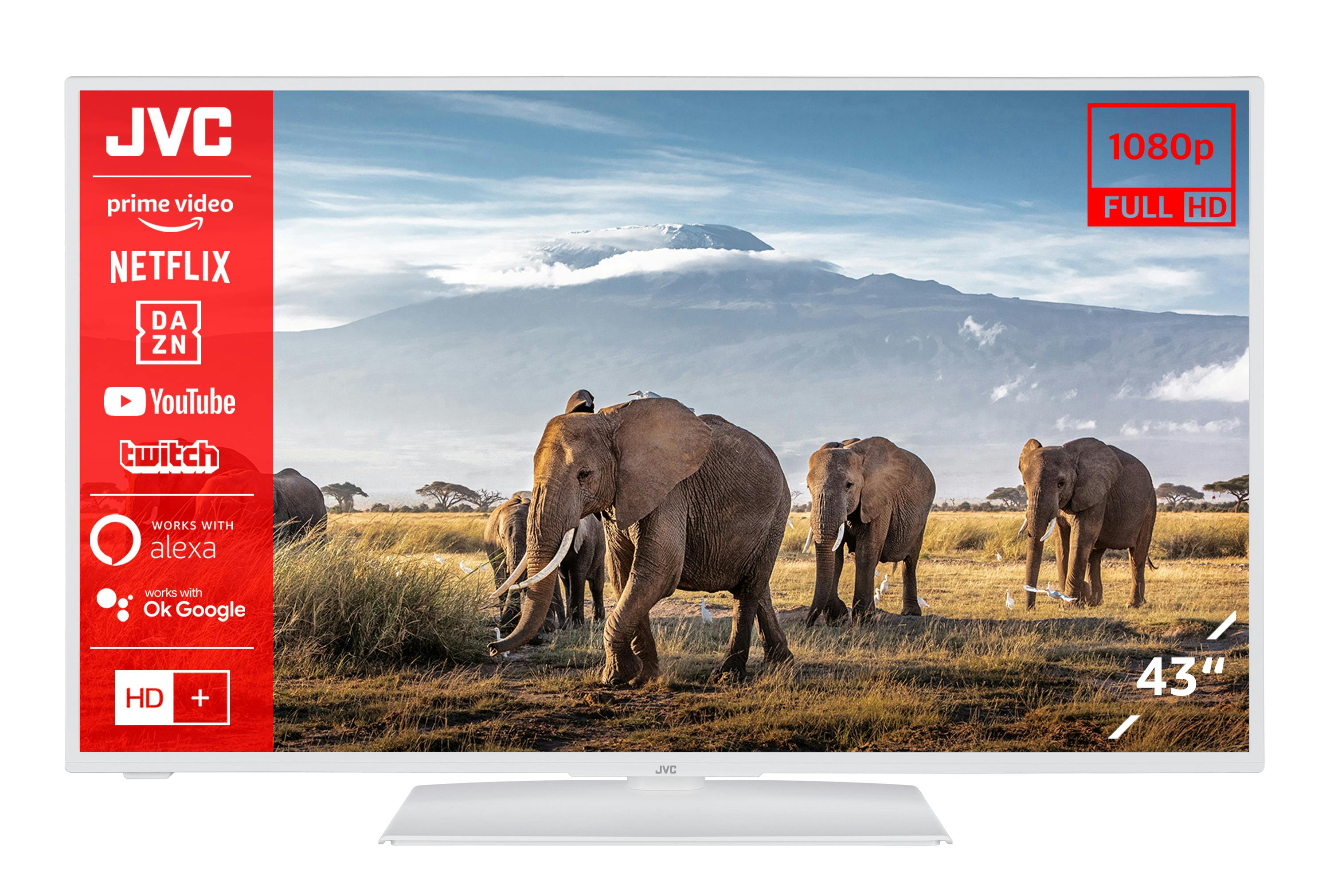 TV (Full Inkl. Zoll Smart HD, HDR, - | 43 JVC Monate HD+ Fernseher Triple-Tuner, METRO 6 Marktplatz LT-43VF5155W Bluetooth) /