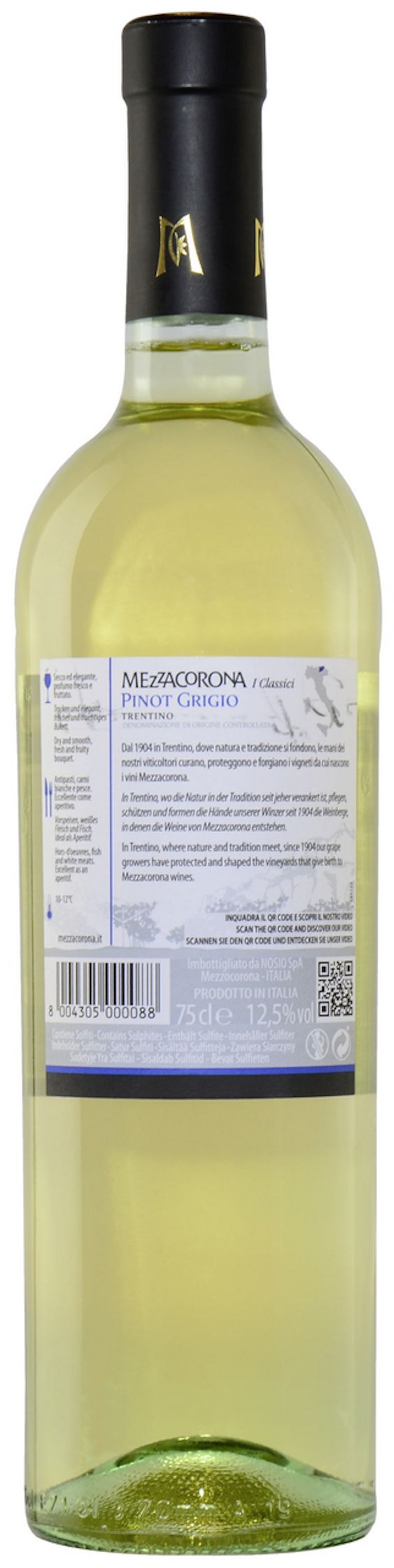 Mezzacorona Pinot Grigio Trentino DOP Weißwein trocken 6 Flaschen x 0,75 l  (4,5 l) | METRO Marktplatz