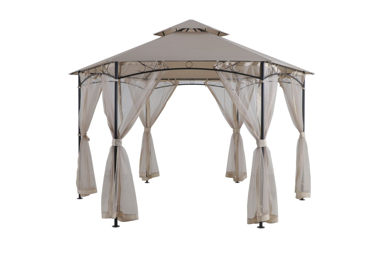 Tarrington House Pavillon mit Doppeldach und Seitenwand INGRIDA, Stahl