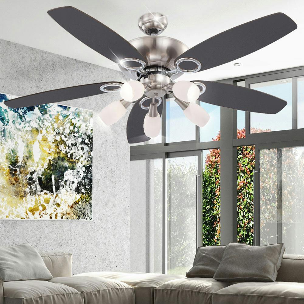 Decken Ventilator Wandschalter Luft Kühler Wohn Ess Zimmer 3 Stufen Lüfter weiß