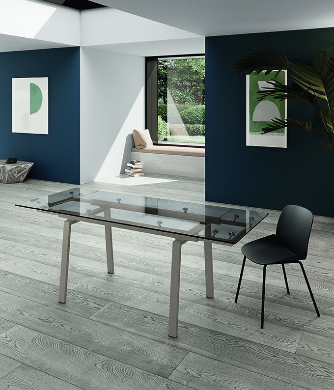 Tommy Tavolo allungabile (140/200 x 80 cm) in vetro temperato