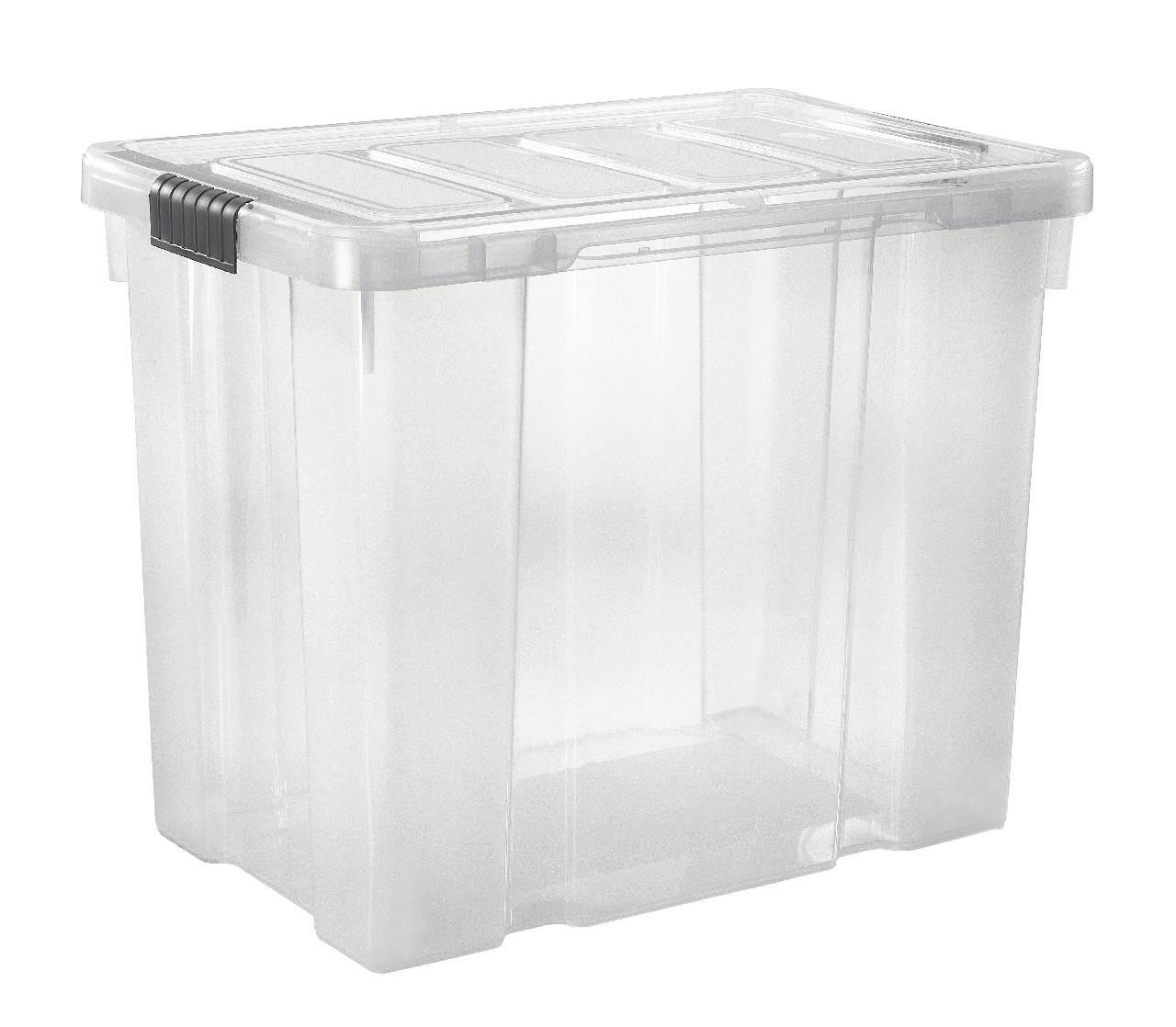 Caixa de arrumação BASIC BOX 80L com tampa transparente