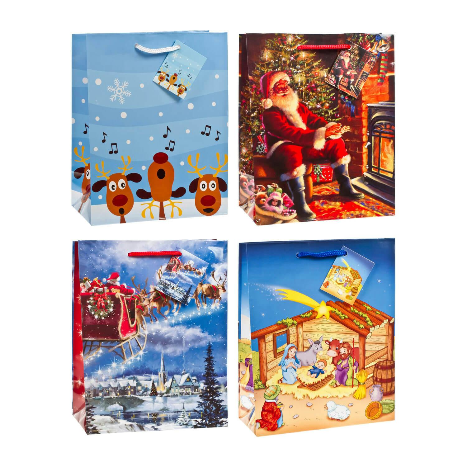 60x Premium Geschenktüten Präsenttüten mittel Weihnachten 2