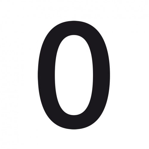 Aufkleber I Stanzzahl 0, wasserfest, schwarz, Folie, selbstklebend