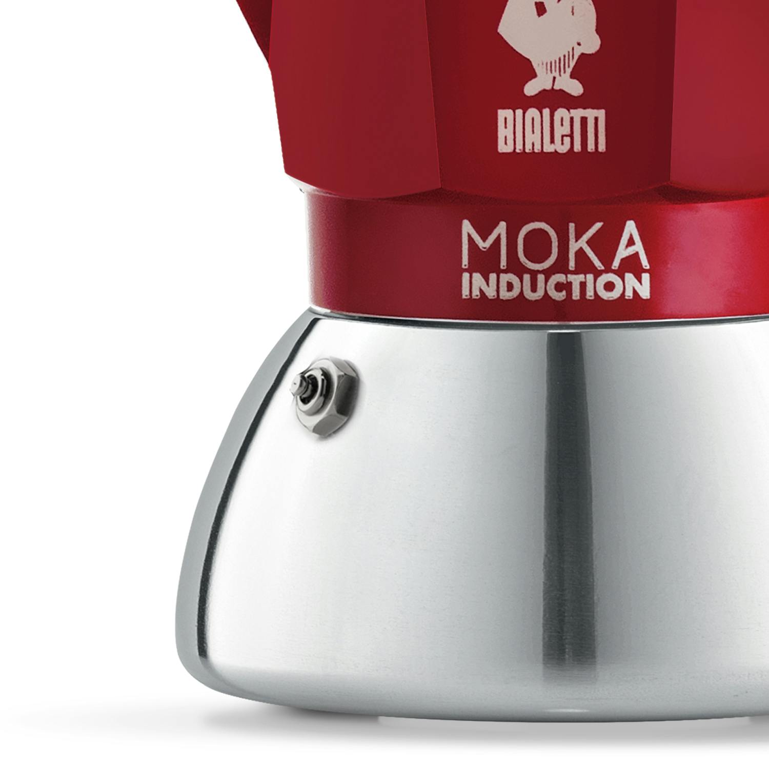 Bialetti Nuevo Cafetera de inducción Moka Moka Pot, 4 tazas, 5.1 fl oz,  aluminio, rojo hecho en Italia – Yaxa Store