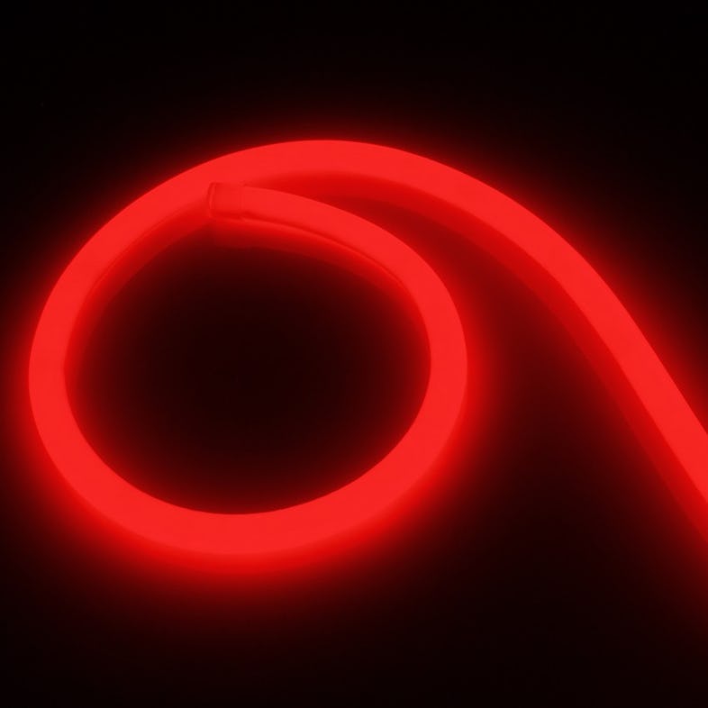 Tira Neón LED Regulable 220V AC 120 LED/m Circular 360 Rojo IP67 a Medida  Corte cada 100 cm - efectoLED