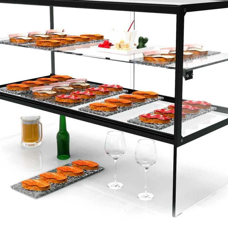 Vetrinetta Espositiva Sicignano Bianca - 2 Piani, 46.5x31.5x40.5cm