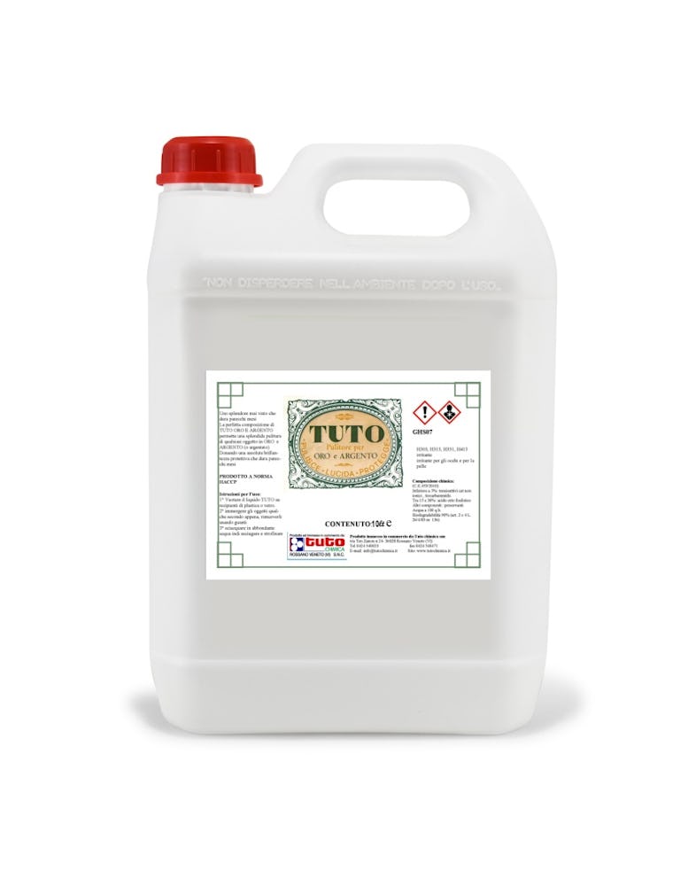 TUTO Detergente Disossidante Pulizia Oro E Argento 10 LT - Prodotto  Professionale - HACCP