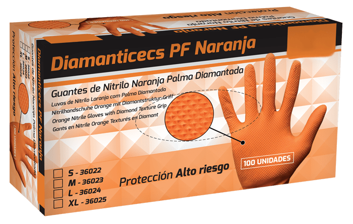 Nitrilo Naranja Diamantados 8grs. Talla XL - 1000 UDS | MAKRO Marketplace