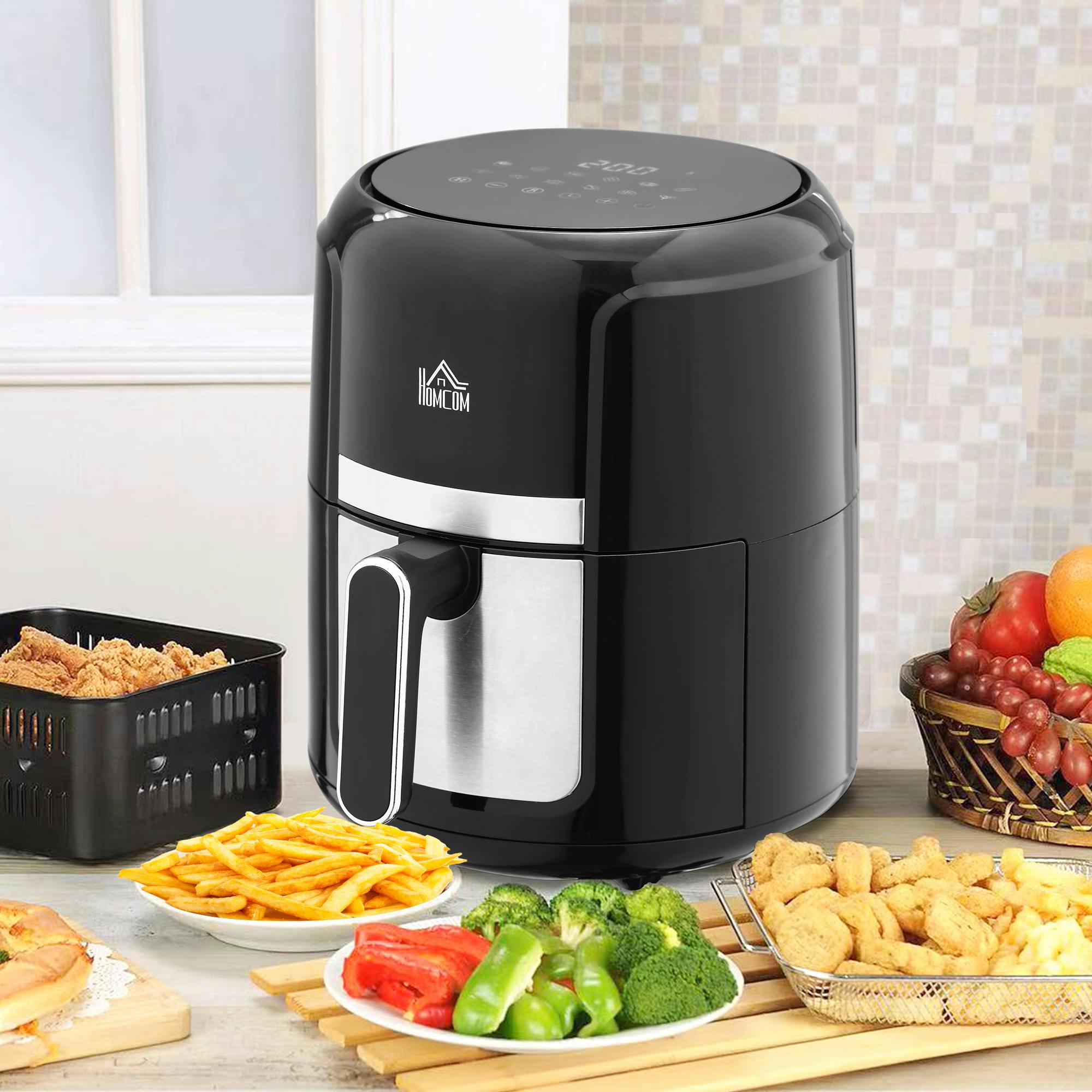 Camry CR6311 Freidora de Aire Caliente sin Aceite, 5 Litros, Airfryer, 8  Programas Cocción, Panel Digital