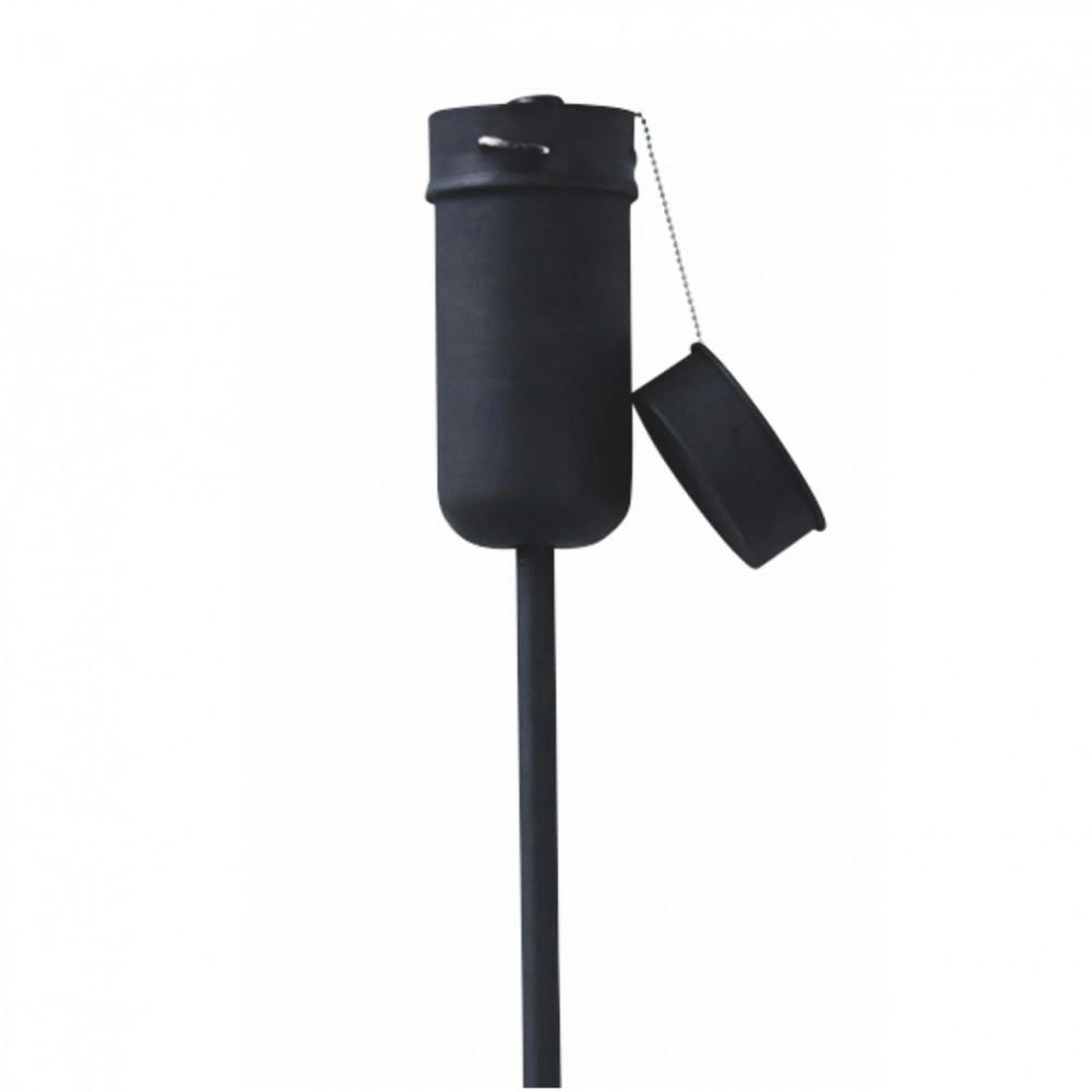 Ölfackel schwarz Fackel aus Metall hochwertige Stabfackel Gartenfackel