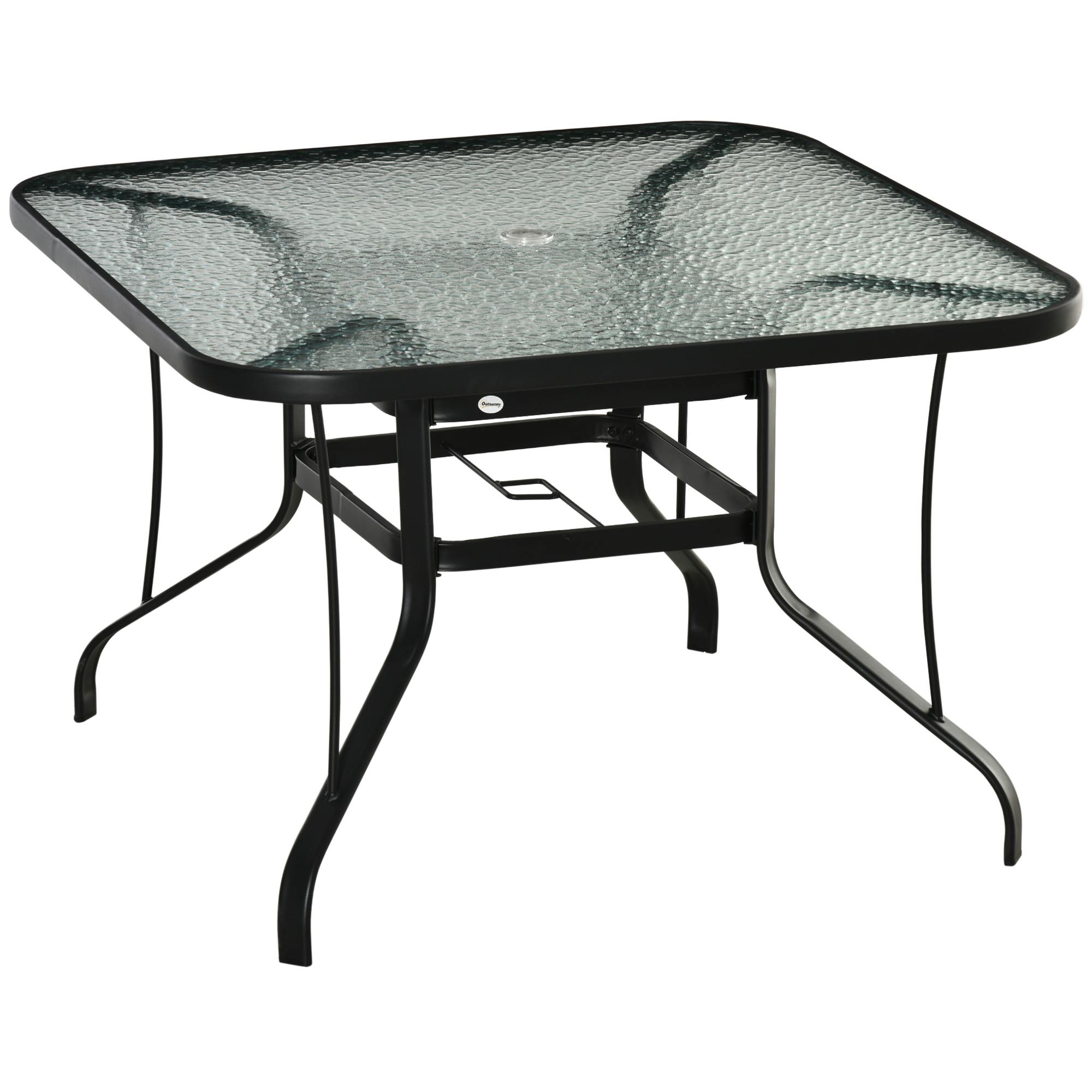 Moderna y hermosa, mesa de plástico para exteriores, con agujero para  paraguas, mesa de jardín antracita de 39.8 x 26.8 x 28.3 pulgadas, plástico