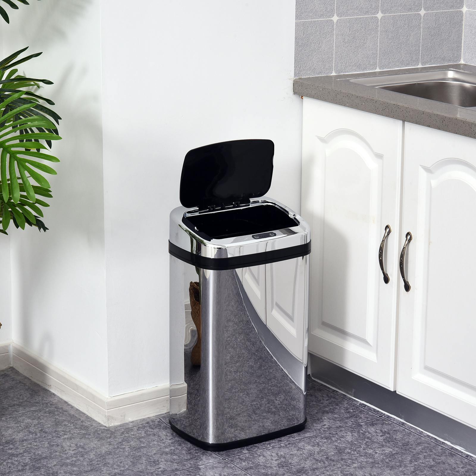 Cubo de basura Para oficina con Sensor electrónico grande, papelera  reciclada de lujo de 30 litros