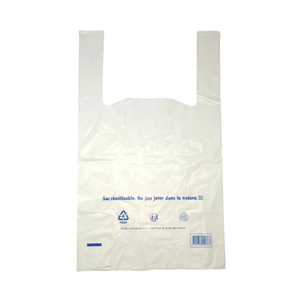 500 sacs bretelles r utilisables 26 12x45 cm en plastique blanc 50