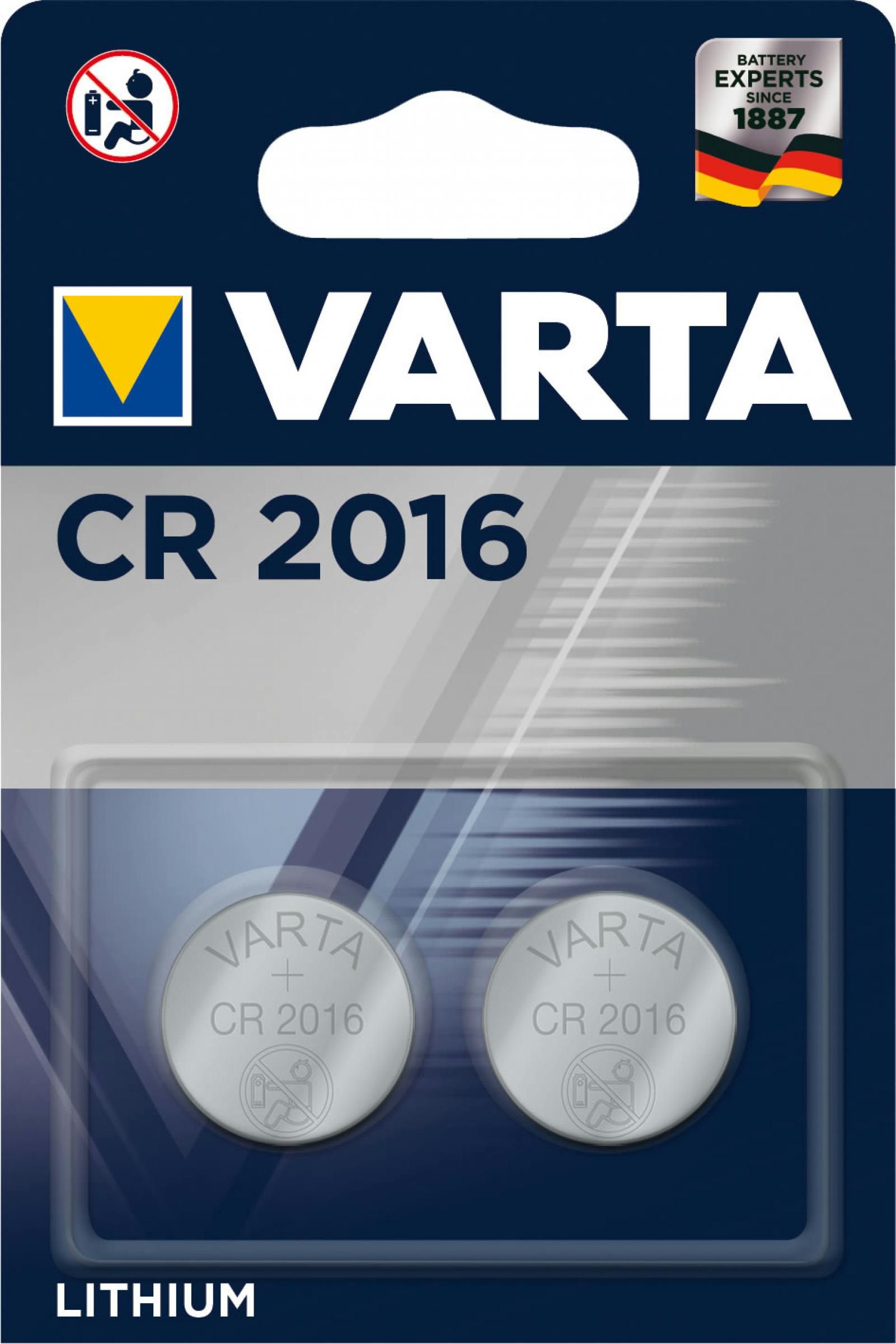 Varta 2016 Lithium Knopfzelle CR 2016 3V - 2er Blister