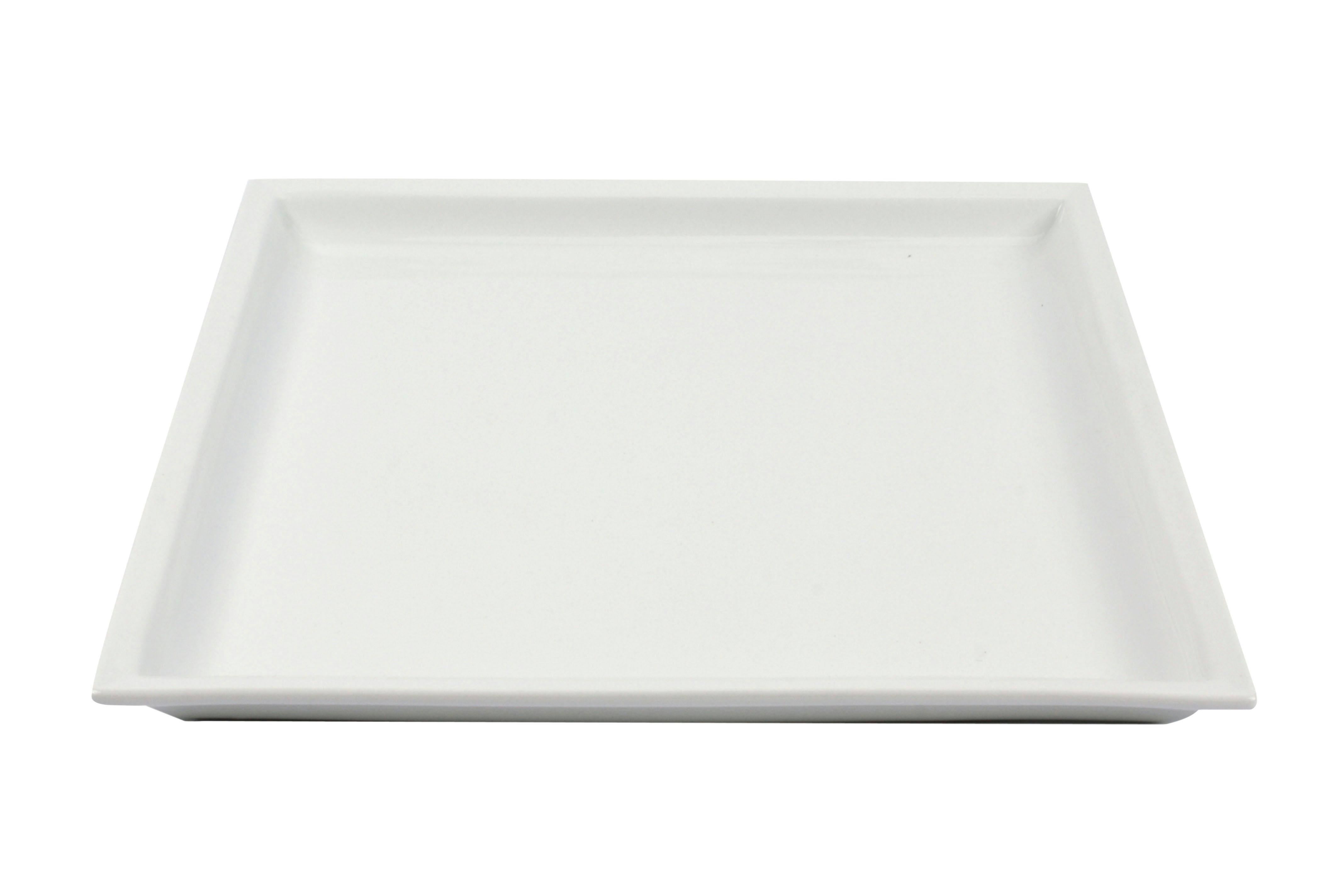 Ristoline set 4 piatti quadrati in porcellana bianca cm 26,5x26,5 H 2cm  HP8848