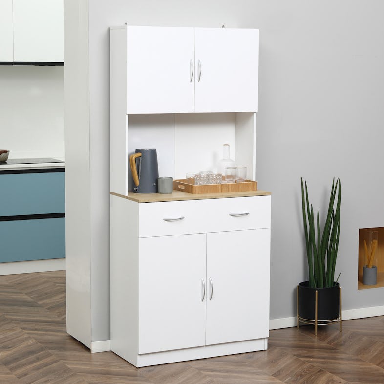 Mueble auxiliar de cocina decorativo con cajón y estante ajustable color  gris Homcom