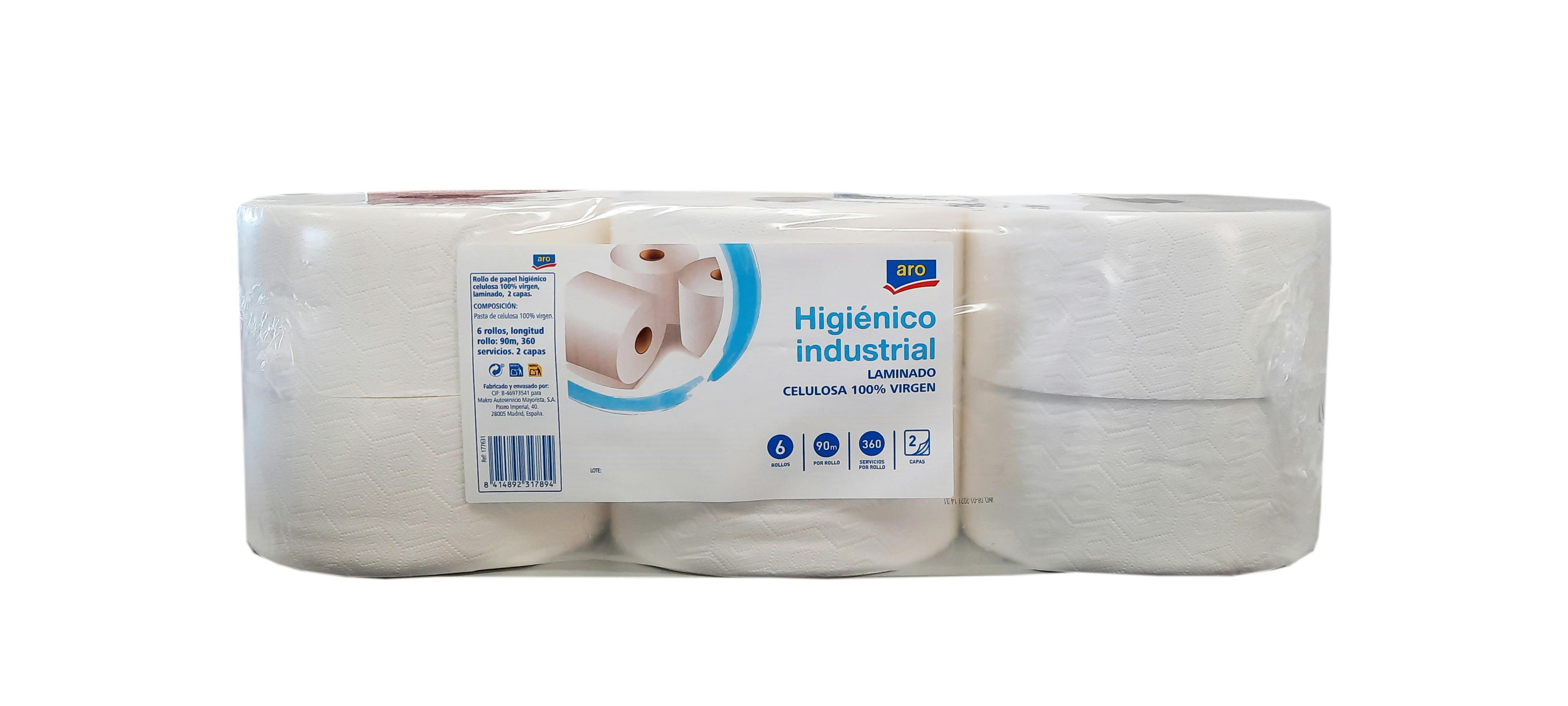 ROLLOS PAPEL HIGIÉNICO INDUSTRIAL JUMBO  100 metros/rollo, papel Higiénico  Profesional Fabricado en Celulosa Virgen 100%