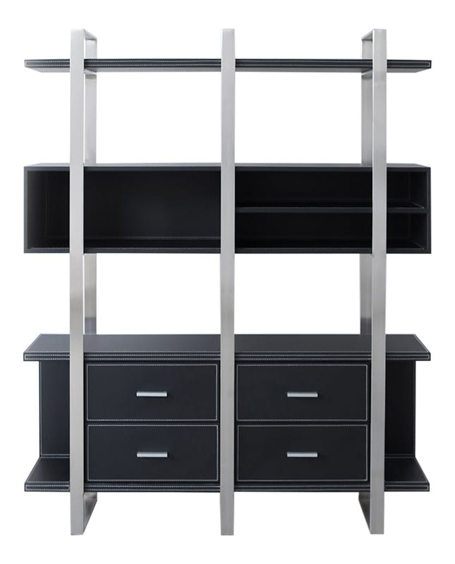 Jet-Line Design Aktenschrank Brindisi, schwarz, Lederoptik | METRO