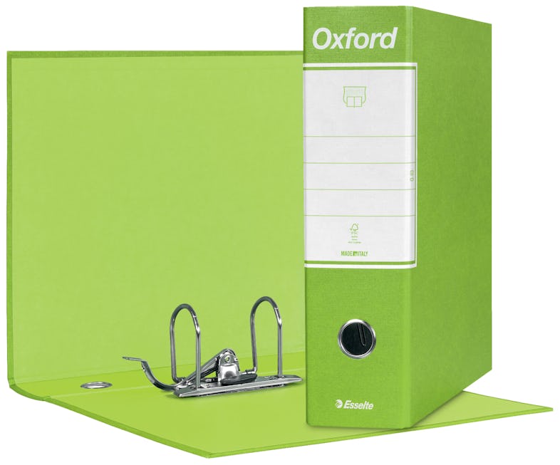 Esselte G83 OXFORD Raccoglitore con Meccanismo N.1 in Formato Commerciale  con Dorso da 8 cm – Verde Lime, 6 pezzi, 390783600