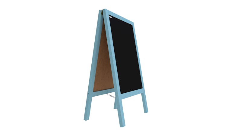 ALLboards Lavagna per gesso con cavalletto azzurro pastello bifacciale  118×61 cm