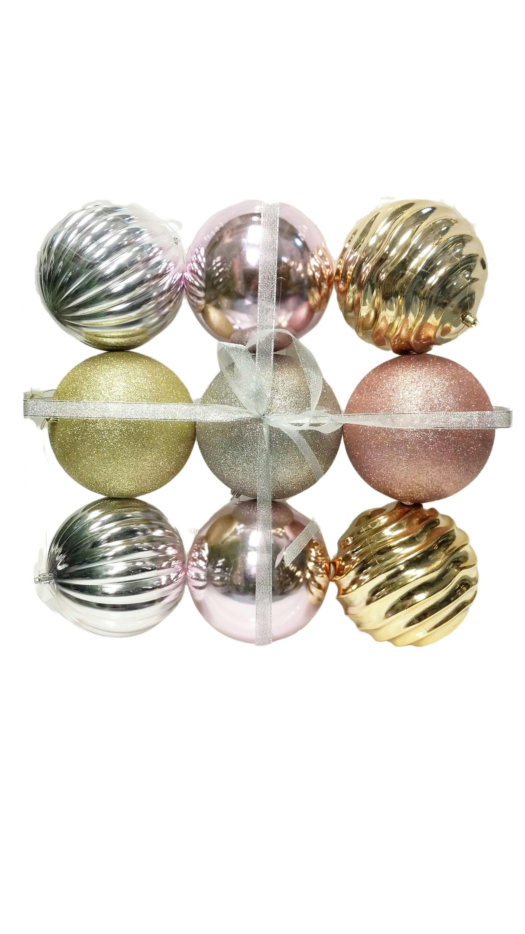 Tarrington House Weihnachtskugeln, Kunststoff, Ø 15 cm, gewellt