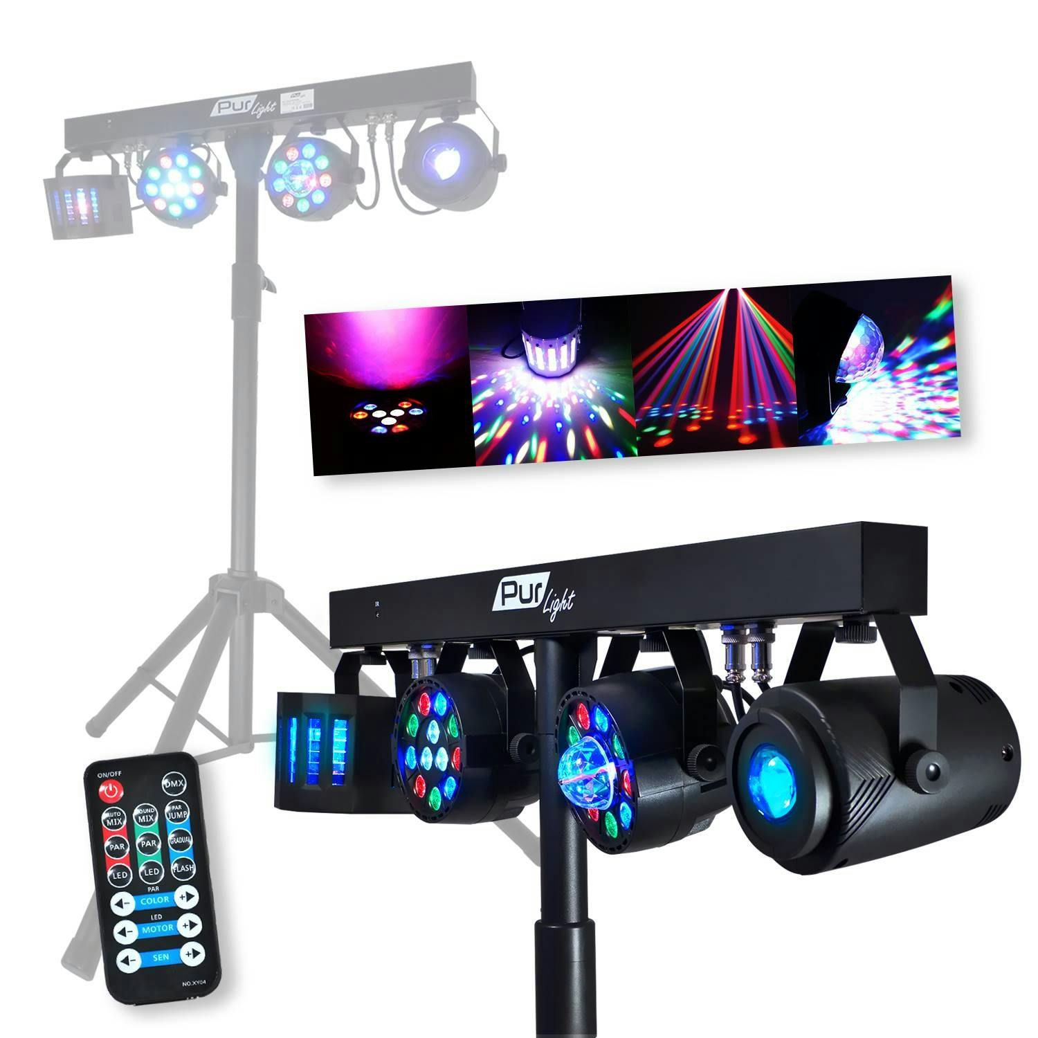 PACK Jeux de lumière Sono DJ LIGHT 2 EFFETS DERBY Noir 4 LEDs RGBW