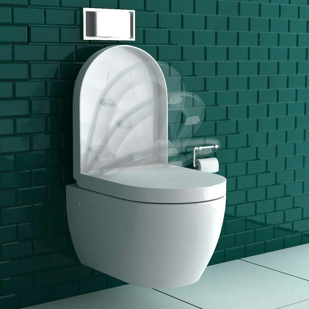 vanvilla Design Wand Hänge WC Toilette mit Soft Close Sitz 809 Hänge Bidet Set 
