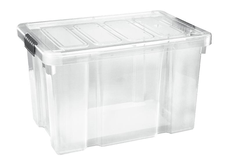 Caja de Almacenaje con Tapa Transparente Plástico 35 x 14 x 47 cm (14  Unidades) 