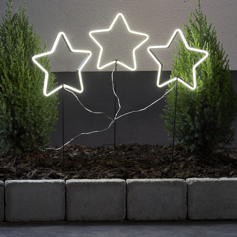 LED Leuchtsterne Lichterstern 8 Funktionen Terrasse METRO | Marktplatz Außen Weihnachtsdeko H: 60cm