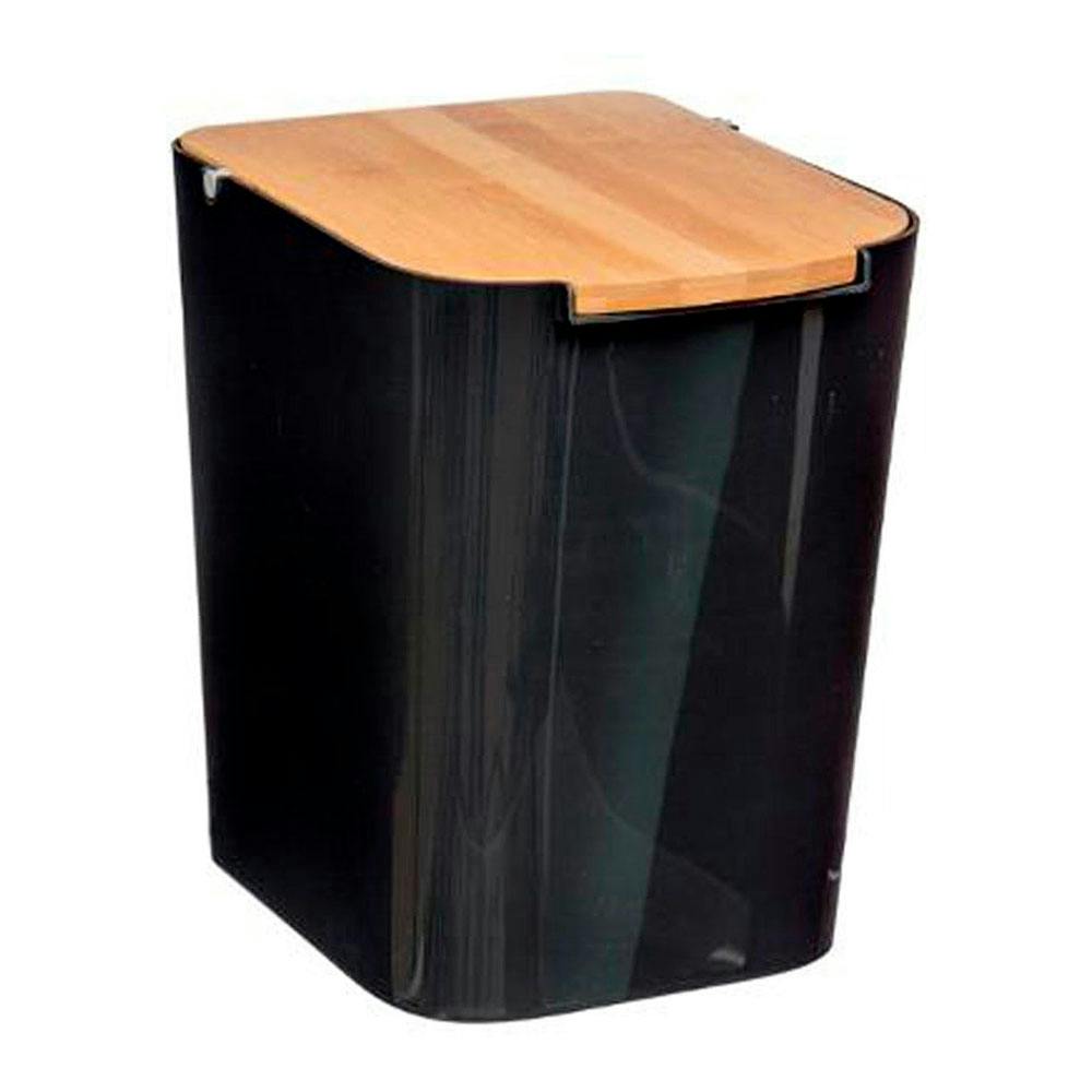 Papelera Baño Bambu-Negro 5L Colección 'Baltik