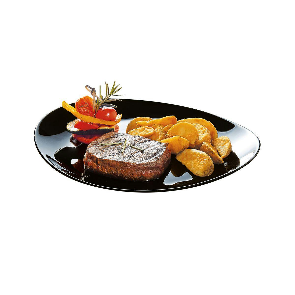 Assiette à steak blanche décorée 30 cm FRIEND'S TIME