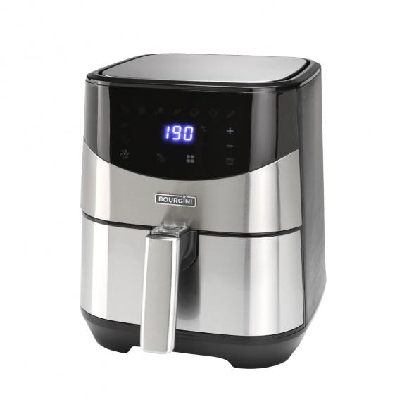 BOURGINI Air Fryer 4L inox y Digital. Freidora sin aceite de 1500W