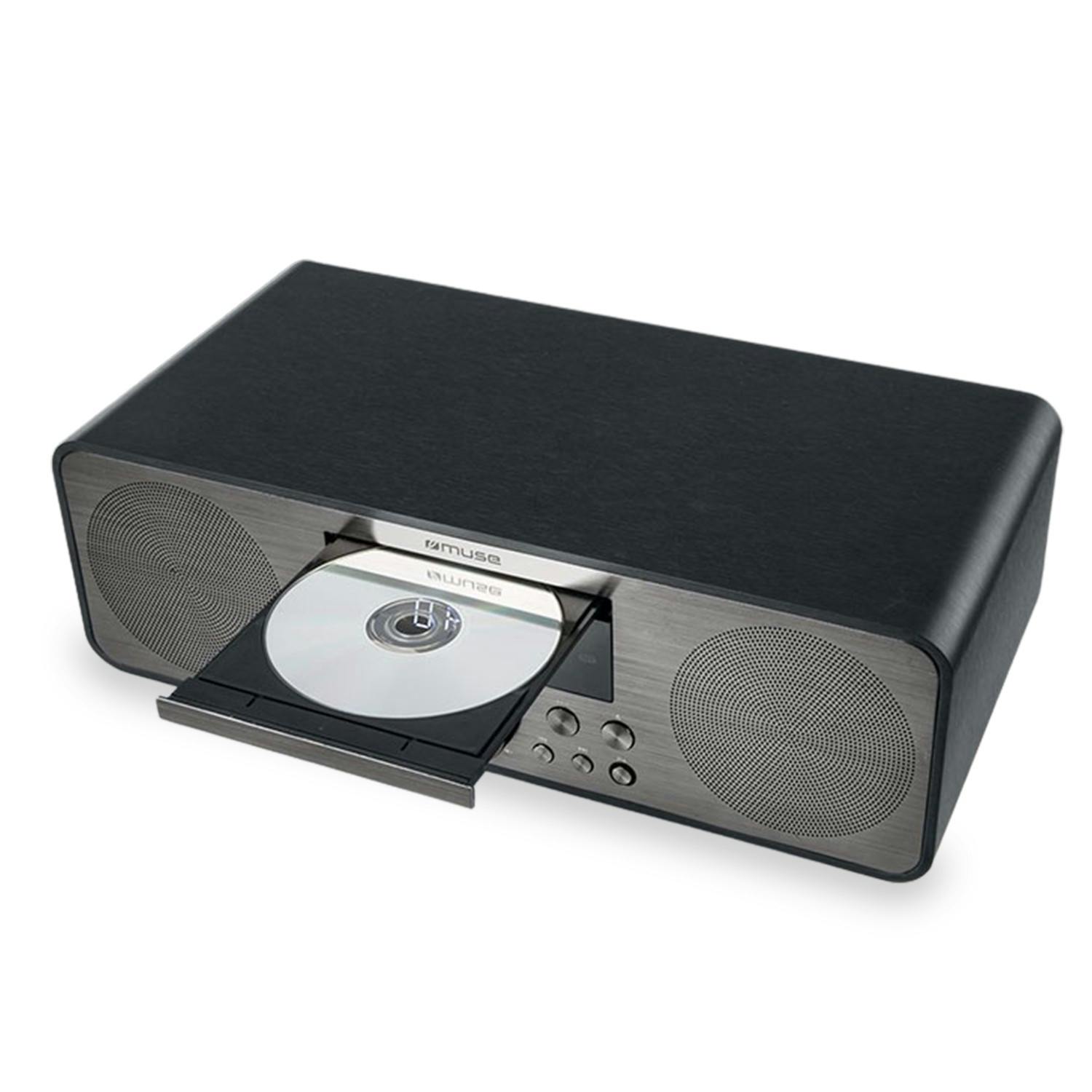 Système Chaîne Hifi CD 20W vintage avec platine Vinyle - CD/FM/USB/AUX -  33/45/78 tours MT-112W-MATCH