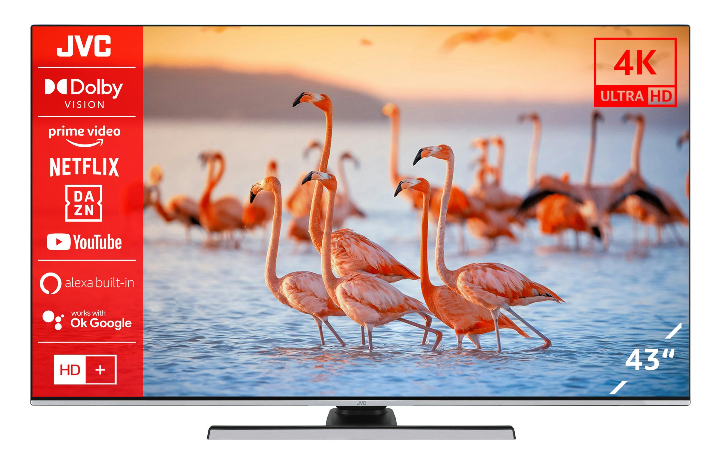 43 METRO Ultra / 6 HDR | HD+ JVC inklusive Smart HD, - (4K Fernseher Monate Vision, LT-43VU8156 Dolby Built-In) TV Triple-Tuner, Zoll Alexa Marktplatz