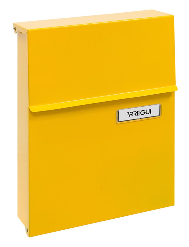 ARREGUI Line E6808 Caixa de Correio Exterior em Aço, Tamanho S (Correio DIN  A5), Caixa Postal com Fecho Coberto para Caixa Postal, Amarela