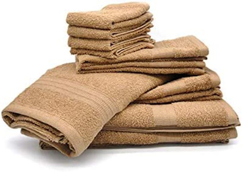 Set 10 PEZZI di asciugamani Bassetti Marrone 100% Cotone di alta qualità