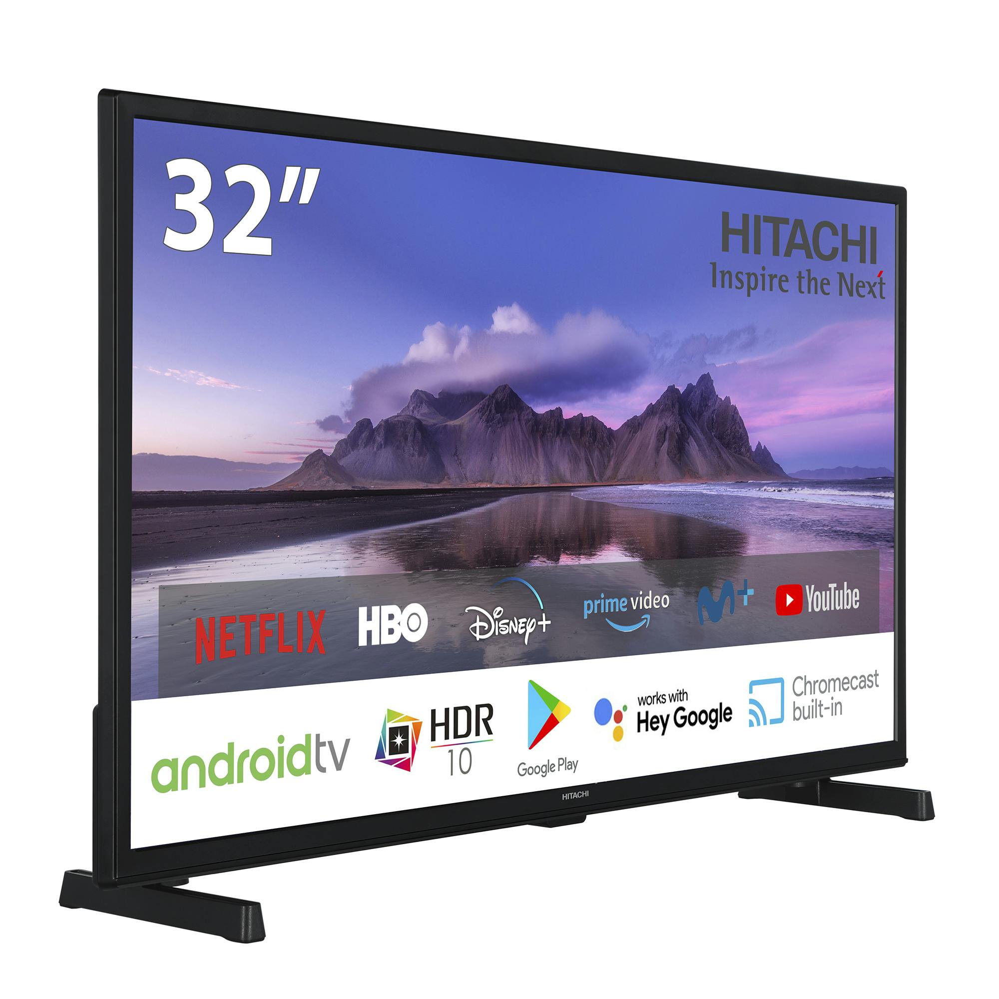 Hitachi Android TV 32HAE2351, 32 pulgadas, HD, Dolby Audio, Chromecast integrado, compatible con