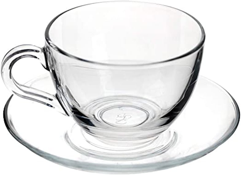 Juego de Tazas de Café Transparente Plateado Cristal 85 ml 