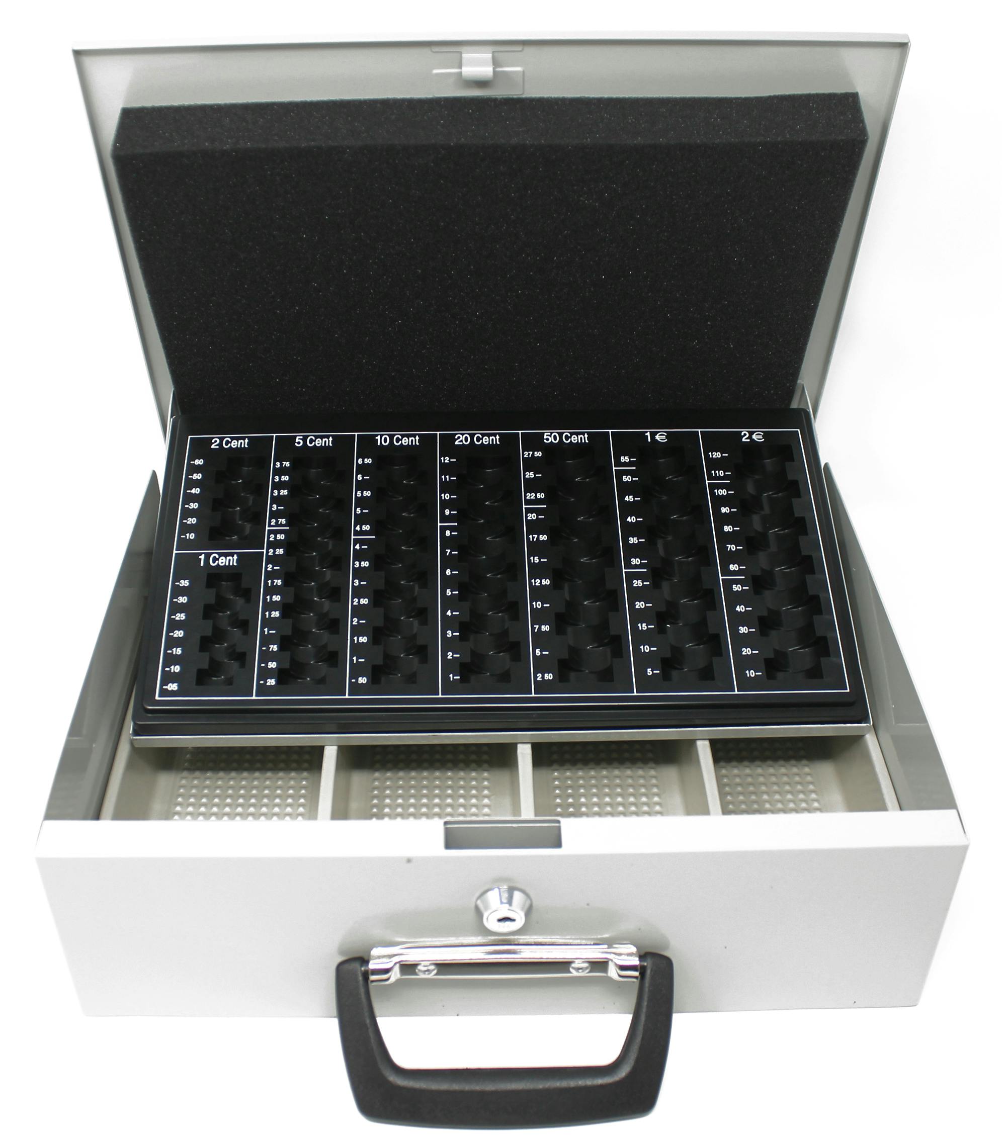 Geldkassette Euroboxx S Zählbrett für 102,05 EUR Schacht 283x100x225 mm  1,4kg anthrazit/grau Metall Durable 1778-57 kaufen