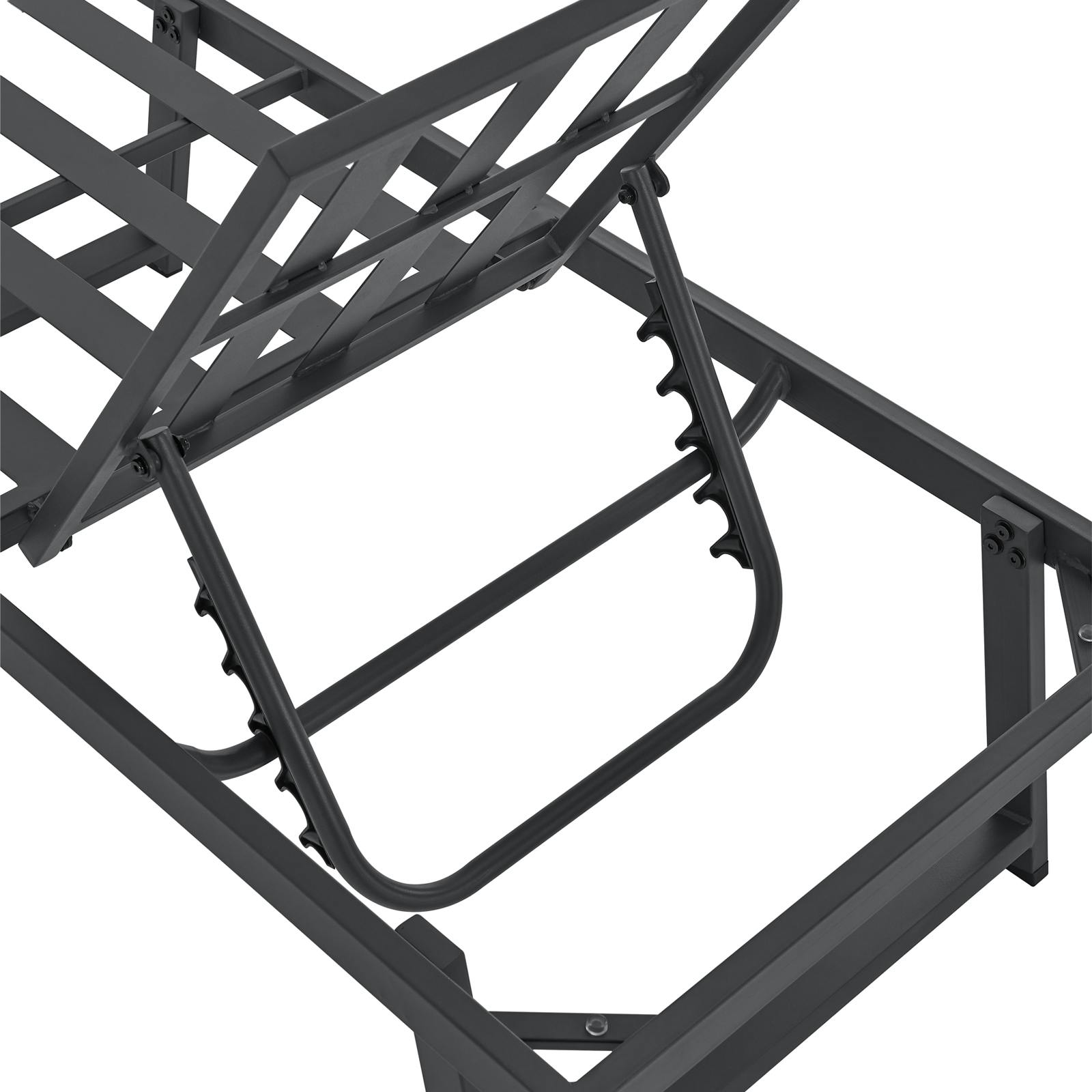 SVITA Granada Gartenlounge 4-teilig - Doppelliege Sofagarnitur Schwarz/Grau