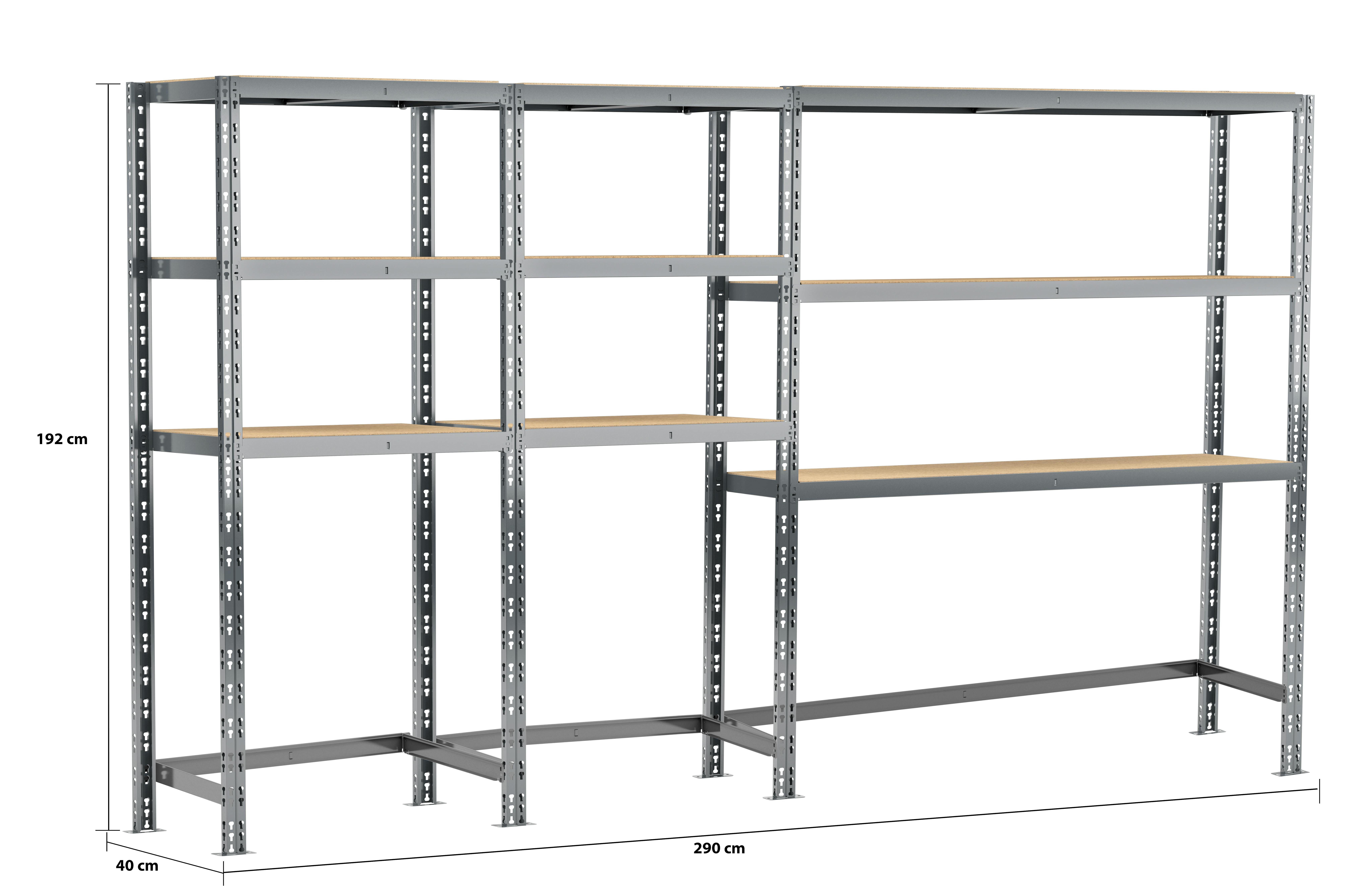Modulö Storage Concept rangement de garage + établi - longueur 150 cm - 10  plateaux